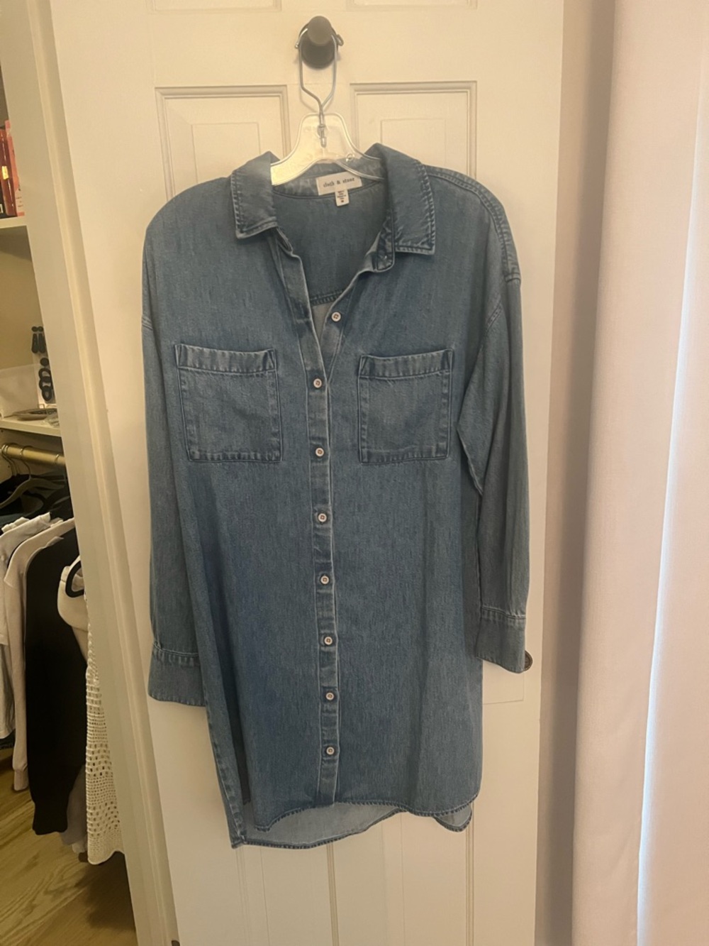 Cloth & Stone EXCELLENT CONDITION Denim Button-Up Shirt Dress - Light Blue